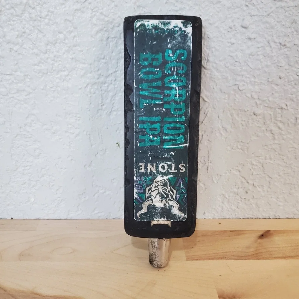 Stone Brewing Scorpion Bowl IPA Beer Tap Handle Gargoyle Logo Black Teal